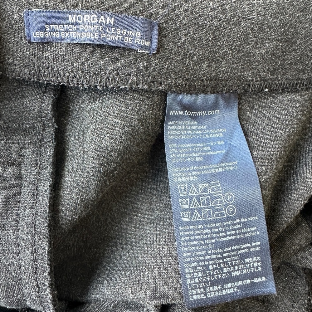 TOMMY HILFIGER WOMEN'S MORGAN STRETCH PONTE PANTS LEGGINGS IN DARK GREY SIZE  XS - Picture 14 of 16